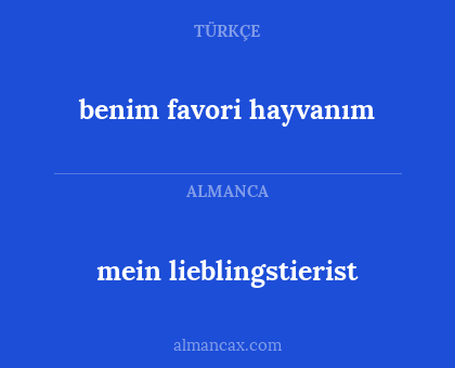 benim favori hayvanım - mein lieblingstierist