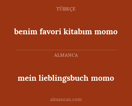 mein lieblingsbuch momo - benim favori kitabım momo