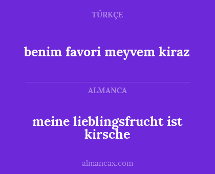 meine lieblingsfrucht ist kirsche - benim favori meyvem kiraz