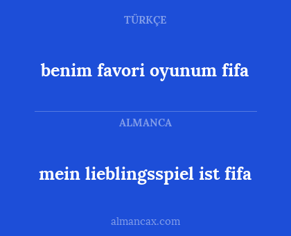 benim favori oyunum fifa - mein lieblingsspiel ist fifa