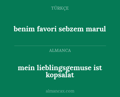 benim favori sebzem marul - mein lieblingsgemuse ist kopsalat