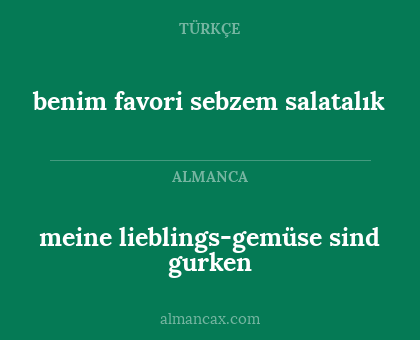 benim favori sebzem salatalık - meine lieblings-gemüse sind gurken