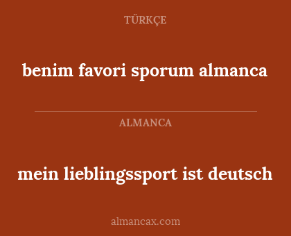 benim favori sporum almanca - mein lieblingssport ist deutsch