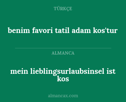 mein lieblingsurlaubsinsel ist kos - benim favori tatil adam kos'tur