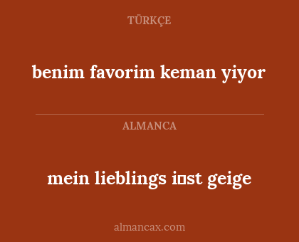 mein lieblings i̇st geige - benim favorim keman yiyor