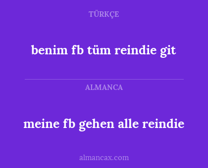 meine fb gehen alle reindie - benim fb tüm reindie git
