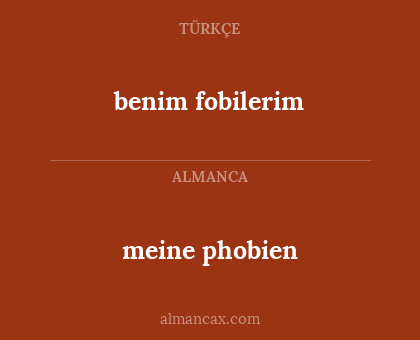 meine phobien - benim fobilerim