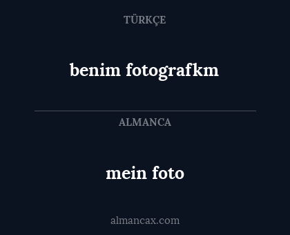benim fotografkm - mein foto