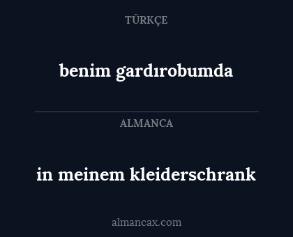 benim gardırobumda - in meinem kleiderschrank