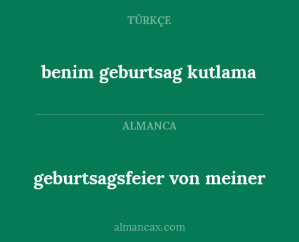 benim geburtsag kutlama - geburtsagsfeier von meiner