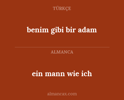 ein mann wie ich - benim gibi bir adam