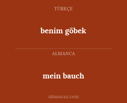 mein bauch - benim göbek
