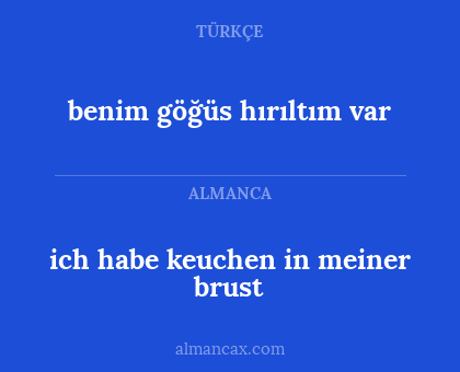 ich habe keuchen in meiner brust - benim göğüs hırıltım var