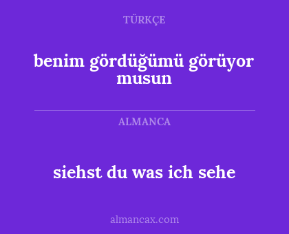 benim gördüğümü görüyor musun - siehst du was ich sehe
