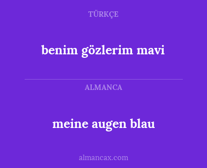 benim gözlerim mavi - meine augen blau