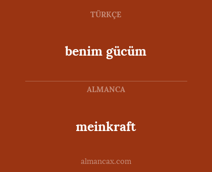 meinkraft - benim gücüm