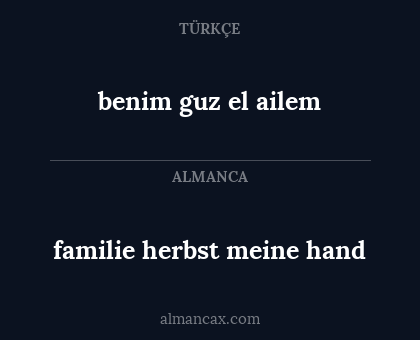 benim guz el ailem - familie herbst meine hand