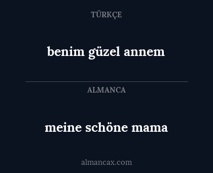 meine schöne mama - benim güzel annem