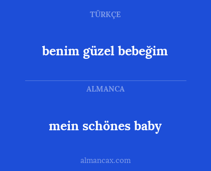 mein schönes baby - benim güzel bebeğim