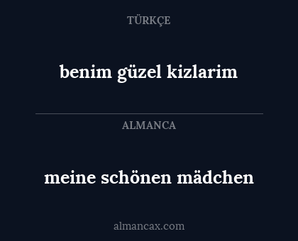 meine schönen mädchen - benim güzel kizlarim