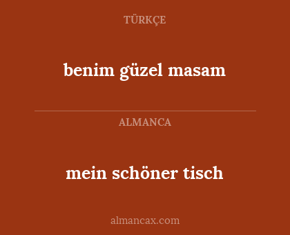 benim güzel masam - mein schöner tisch
