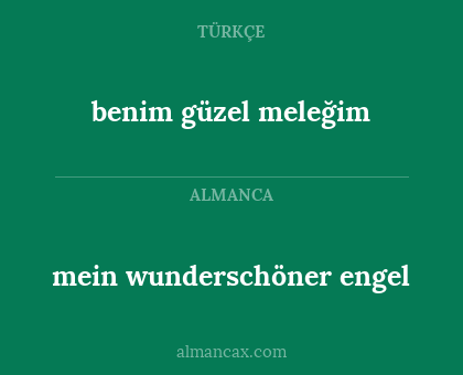 mein wunderschöner engel - benim güzel meleğim