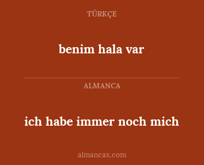 ich habe immer noch mich - benim hala var