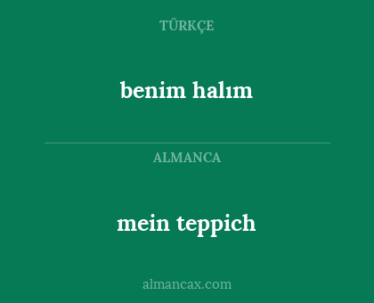 benim halım - mein teppich