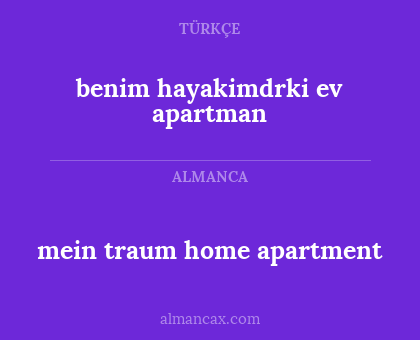 benim hayakimdrki ev apartman - mein traum home apartment