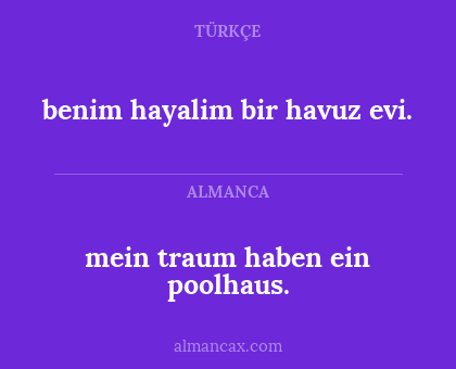 mein traum haben ein poolhaus. - benim hayalim bir havuz evi.