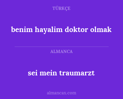 benim hayalim doktor olmak - sei mein traumarzt