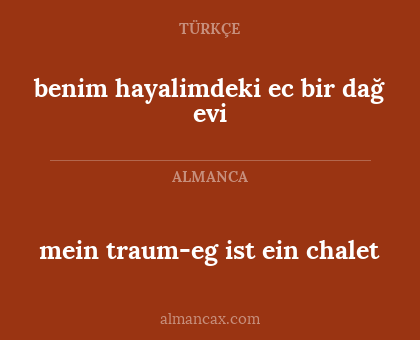 mein traum-eg ist ein chalet - benim hayalimdeki ec bir dağ evi