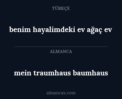 benim hayalimdeki ev ağaç ev - mein traumhaus baumhaus