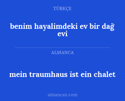 mein traumhaus ist ein chalet - benim hayalimdeki ev bir dağ evi