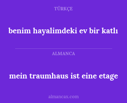 benim hayalimdeki ev bir katlı - mein traumhaus ist eine etage
