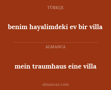 mein traumhaus eine villa - benim hayalimdeki ev bir villa