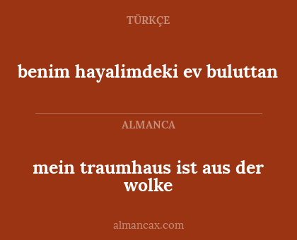 benim hayalimdeki ev buluttan - mein traumhaus ist aus der wolke