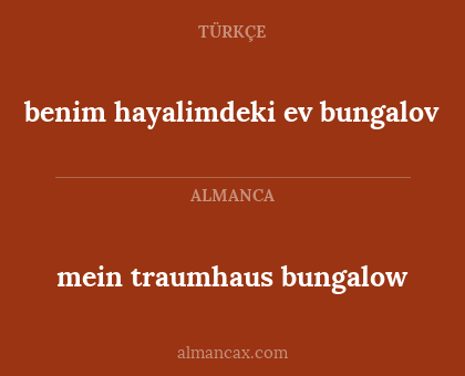 benim hayalimdeki ev bungalov - mein traumhaus bungalow