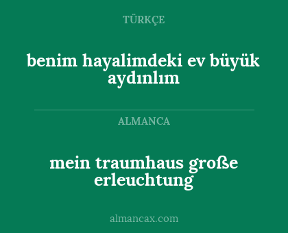 mein traumhaus große erleuchtung - benim hayalimdeki ev büyük aydınlım