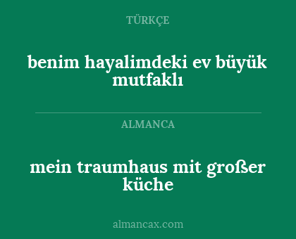 mein traumhaus mit großer küche - benim hayalimdeki ev büyük mutfaklı