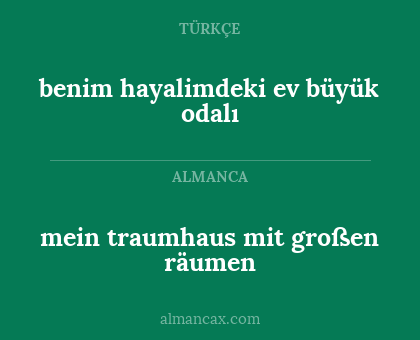 mein traumhaus mit großen räumen - benim hayalimdeki ev büyük odalı