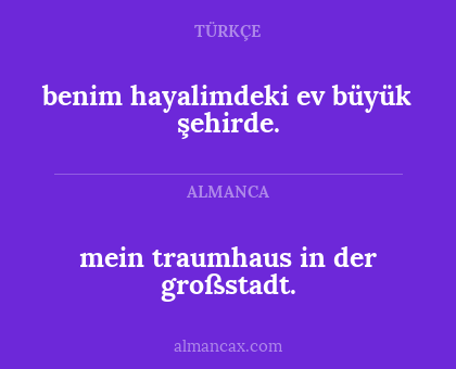 benim hayalimdeki ev büyük şehirde. - mein traumhaus in der großstadt.