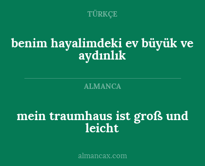 benim hayalimdeki ev büyük ve aydınlık - mein traumhaus ist groß und leicht
