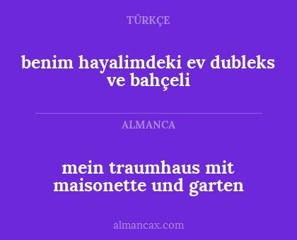 benim hayalimdeki ev dubleks ve bahçeli - mein traumhaus mit maisonette und garten