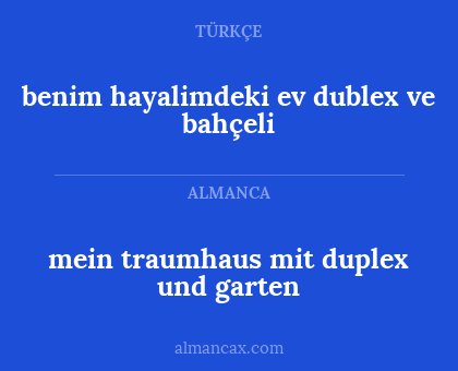 benim hayalimdeki ev dublex ve bahçeli - mein traumhaus mit duplex und garten