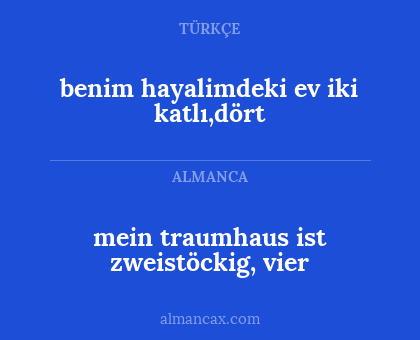 benim hayalimdeki ev iki katlı,dört - mein traumhaus ist zweistöckig, vier