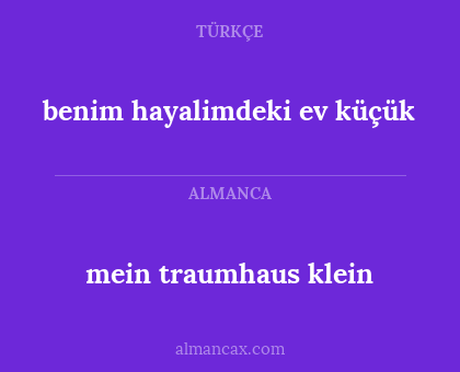 benim hayalimdeki ev küçük - mein traumhaus klein