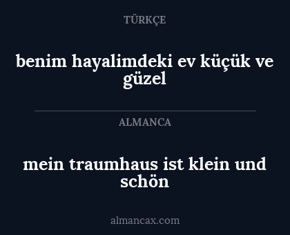 benim hayalimdeki ev küçük ve güzel - mein traumhaus ist klein und schön