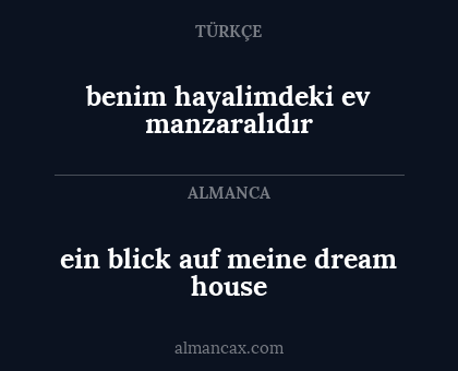 benim hayalimdeki ev manzaralıdır - ein blick auf meine dream house