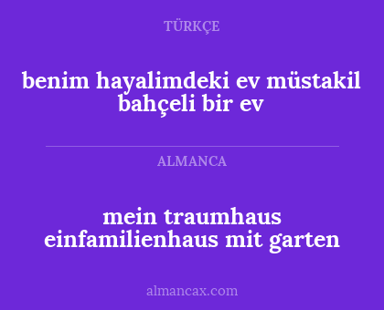 mein traumhaus einfamilienhaus mit garten - benim hayalimdeki ev müstakil bahçeli bir ev